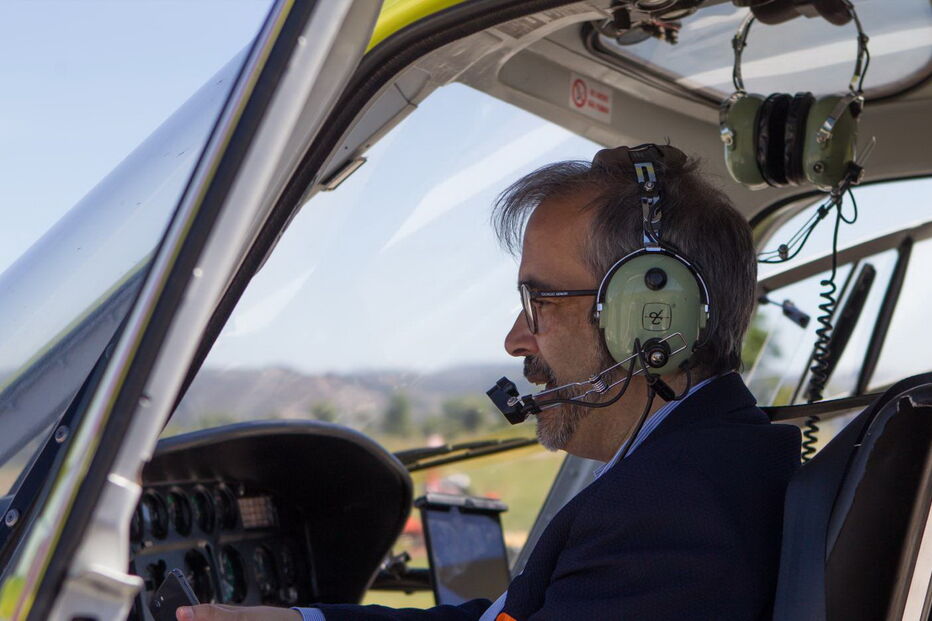 Paulo Rangel andou de helicóptero pela região Centro, nas zonas ardidas em 2017 