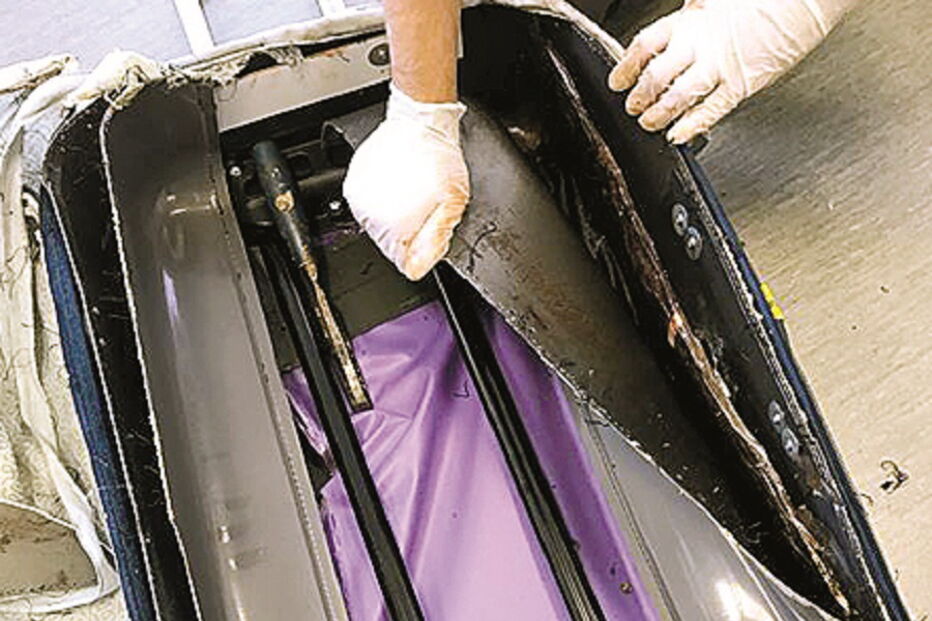 Droga escondida em bagagens 