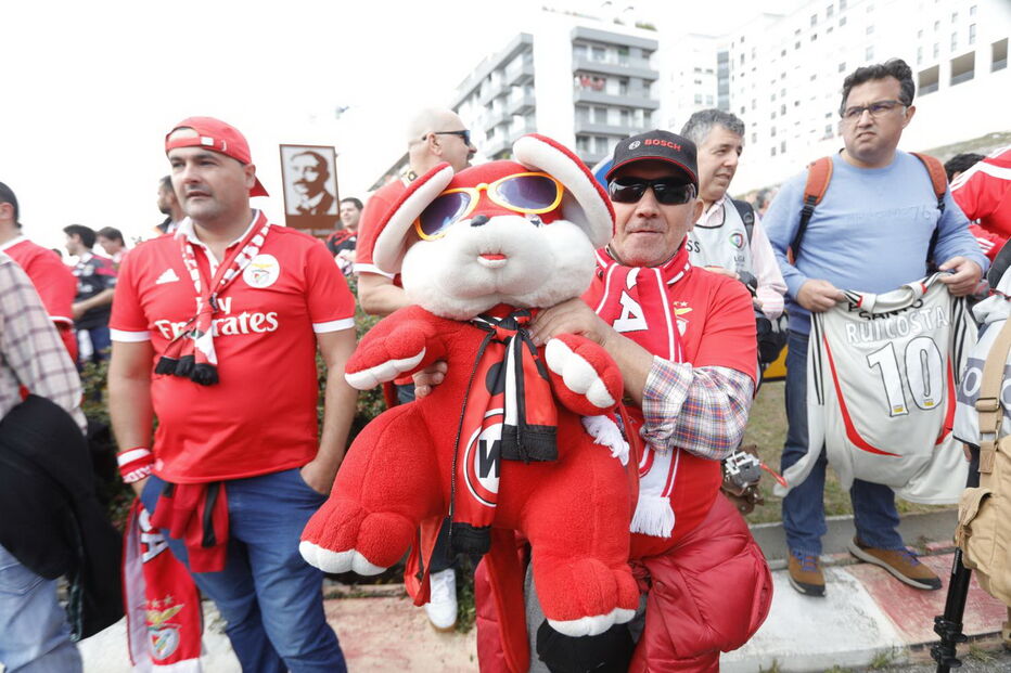 Adeptos fazem a festa antes do jogo entre Benfica e Santa Clara