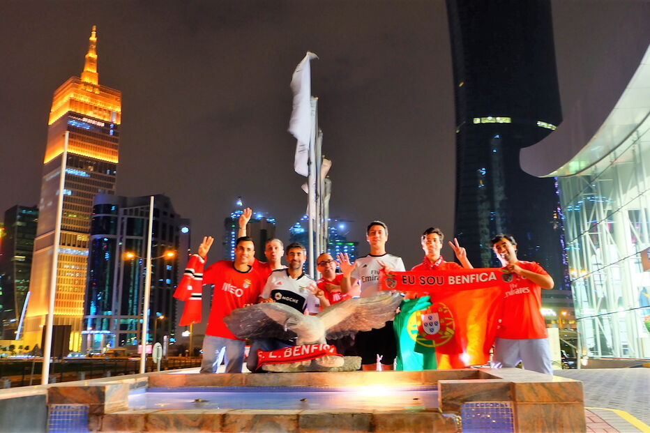 Festa do título do Benfica chegou ao Qatar