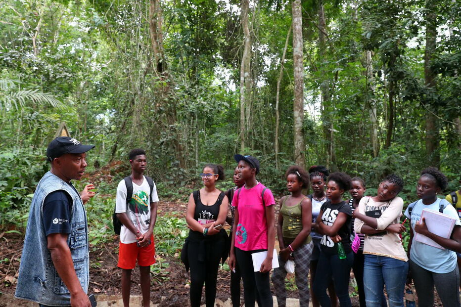  Alunos da ilha do Príncipe aprendem sobre ciência em caminhadas na floresta