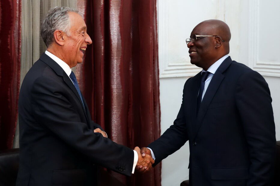 Marcelo com o ministro dos Assuntos Exteriores e da Cooperação da Guiné Equatorial