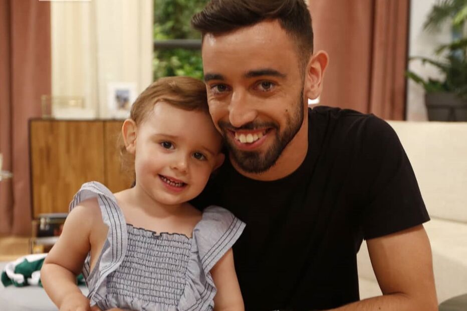 Bruno Fernandes e a filha, Matilde