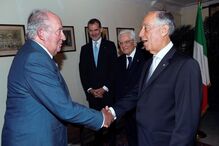 Juan Carlos de Espanha com o Presidente da República, Marcelo Rebelo de Sousa