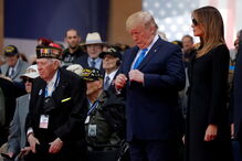 Dia D foi há 75 anos. Trump e Macron na cerimónia de comemoração em França