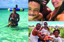 Nani de férias com a família no calor das ilhas Turcas e Caicos  