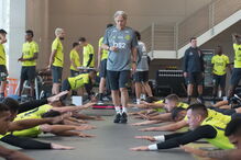 Jorge Jesus no primeiro treino do Flamengo
