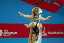 Trio da ginástica acrobática conquista prata horas depois do bronze nos Jogos Europeus