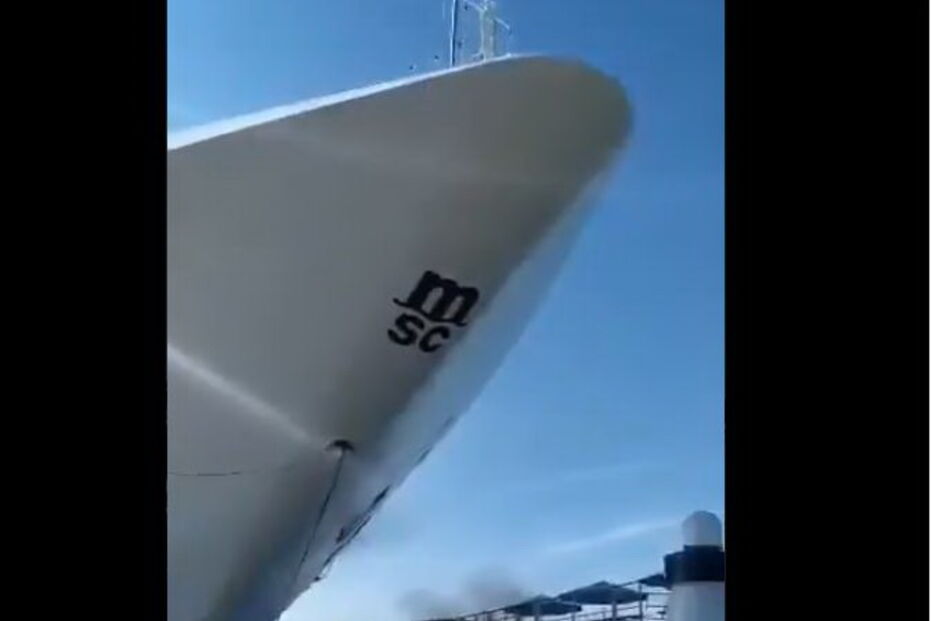Navio de Cruzeiro da MSC descontrolado derruba embarcação e vai contra cais de Veneza
