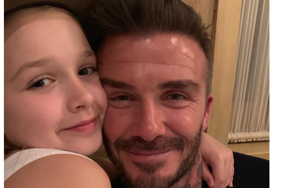 David Beckham e filha Harper