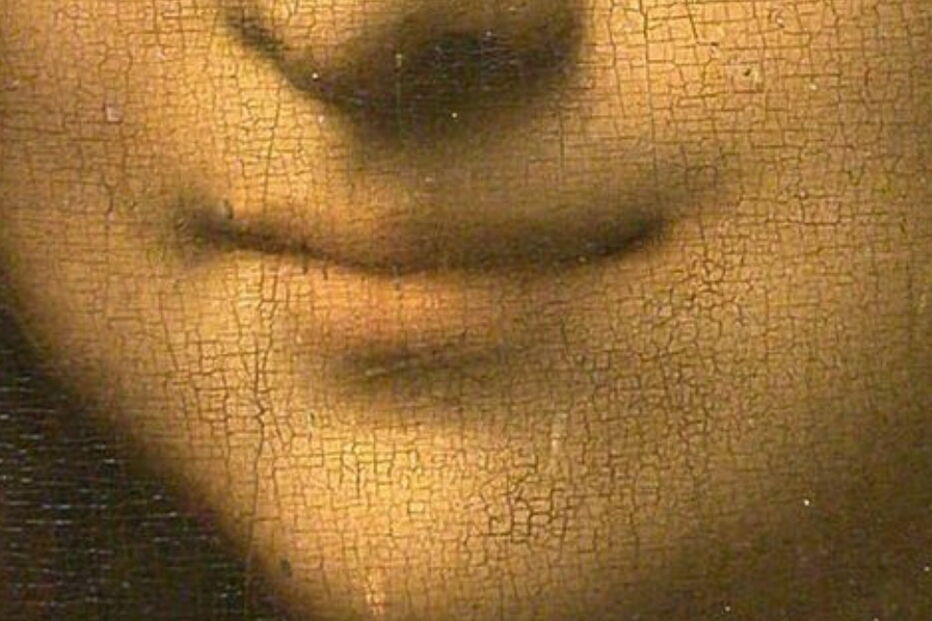 Sorriso da obra de pintura Mona Lisa, de Leonardo Da Vinci