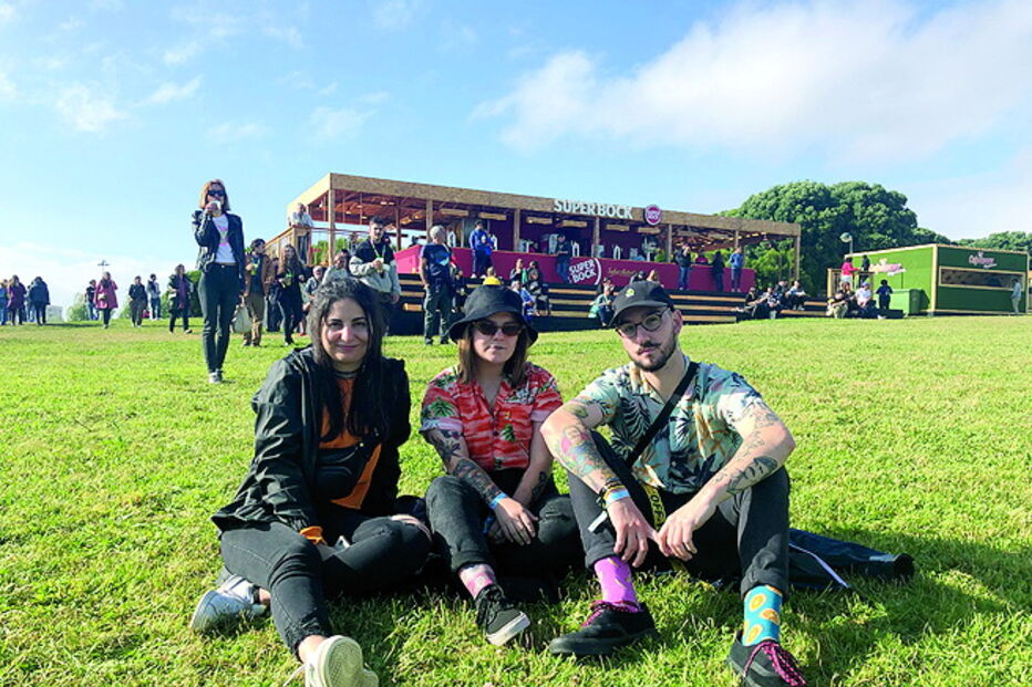 Os amigos Rute Pedroso, Sofia Costa e João Reis