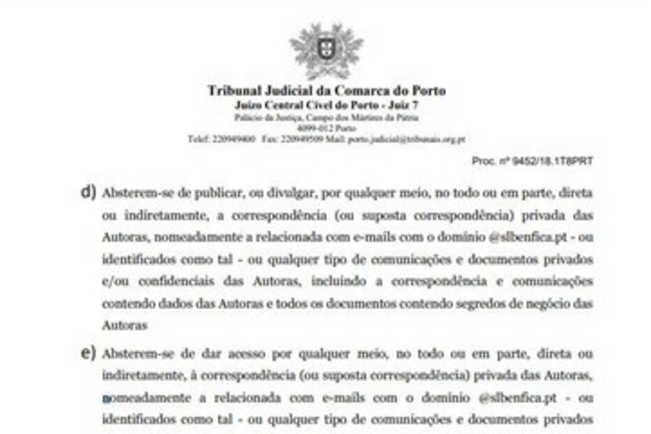 Leia o acórdão que condenou o FC Porto ao pagamento de dois milhões de euros no caso dos emails
