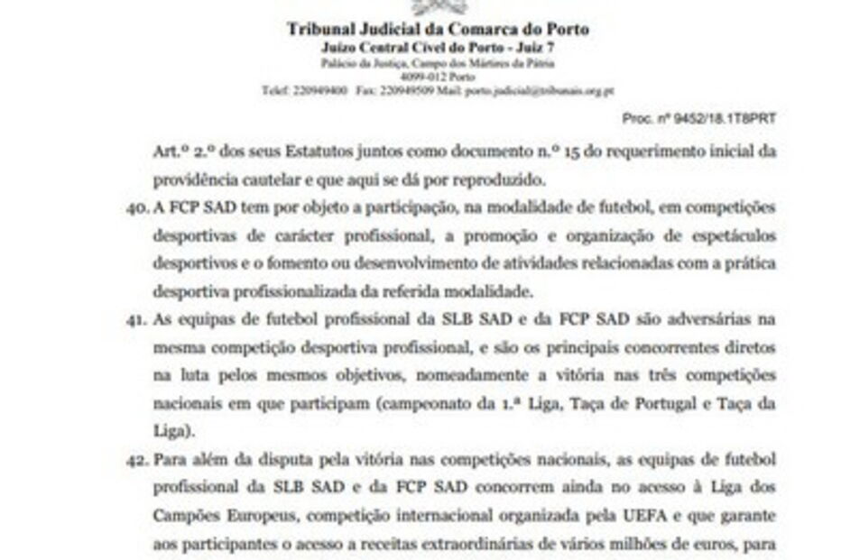 Leia o acórdão que condenou o FC Porto ao pagamento de dois milhões de euros no caso dos emails