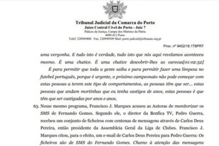 Leia o acórdão que condenou o FC Porto ao pagamento de dois milhões de euros no caso dos emails