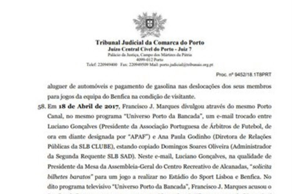 Leia o acórdão que condenou o FC Porto ao pagamento de dois milhões de euros no caso dos emails