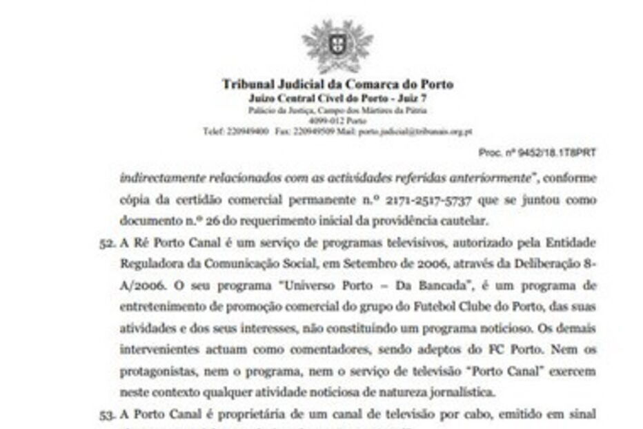 Leia o acórdão que condenou o FC Porto ao pagamento de dois milhões de euros no caso dos emails