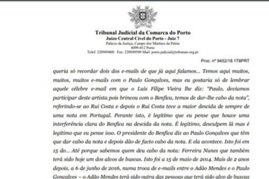 Leia o acórdão que condenou o FC Porto ao pagamento de dois milhões de euros no caso dos emails
