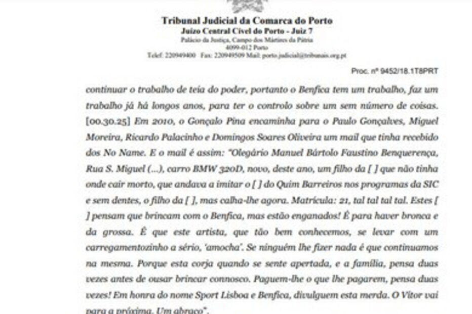 Leia o acórdão que condenou o FC Porto ao pagamento de dois milhões de euros no caso dos emails