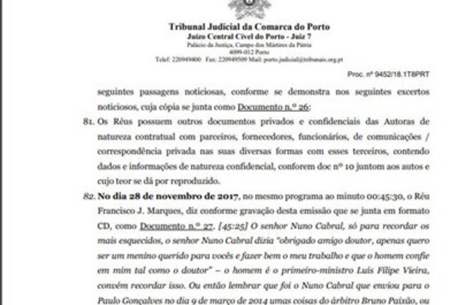 Leia o acórdão que condenou o FC Porto ao pagamento de dois milhões de euros no caso dos emails