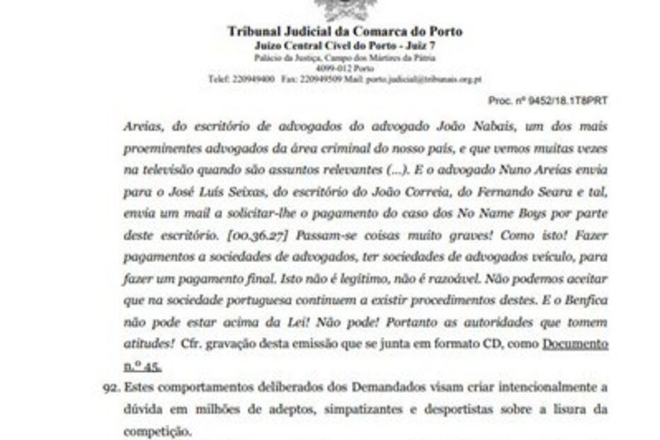 Leia o acórdão que condenou o FC Porto ao pagamento de dois milhões de euros no caso dos emails