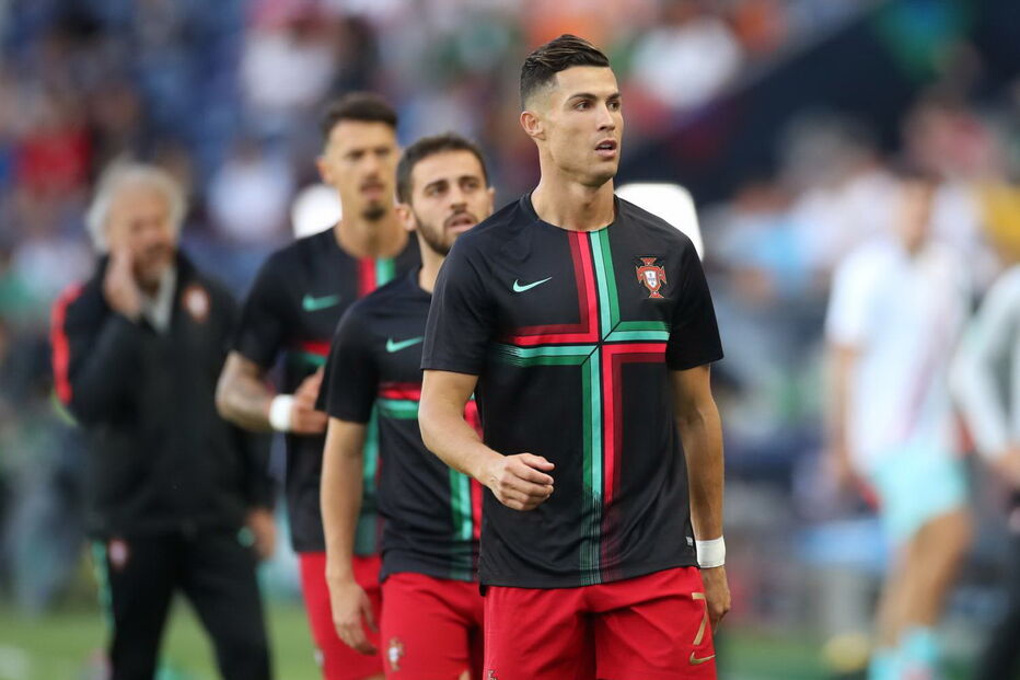 Cristiano Ronaldo antes da partida Portugal-Holanda
