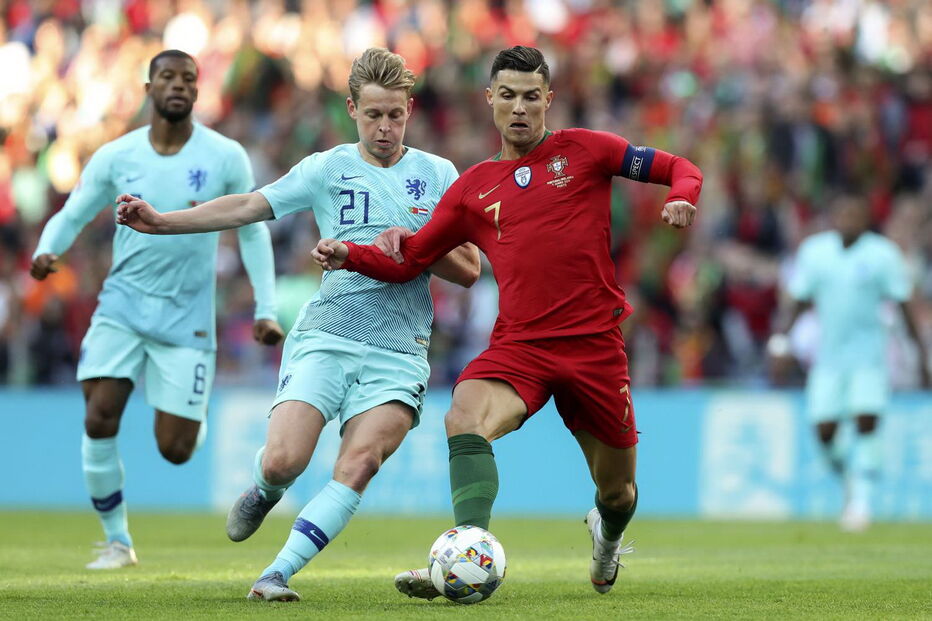 Momentos do jogo Portugal-Holanda na final da Liga das Nações	