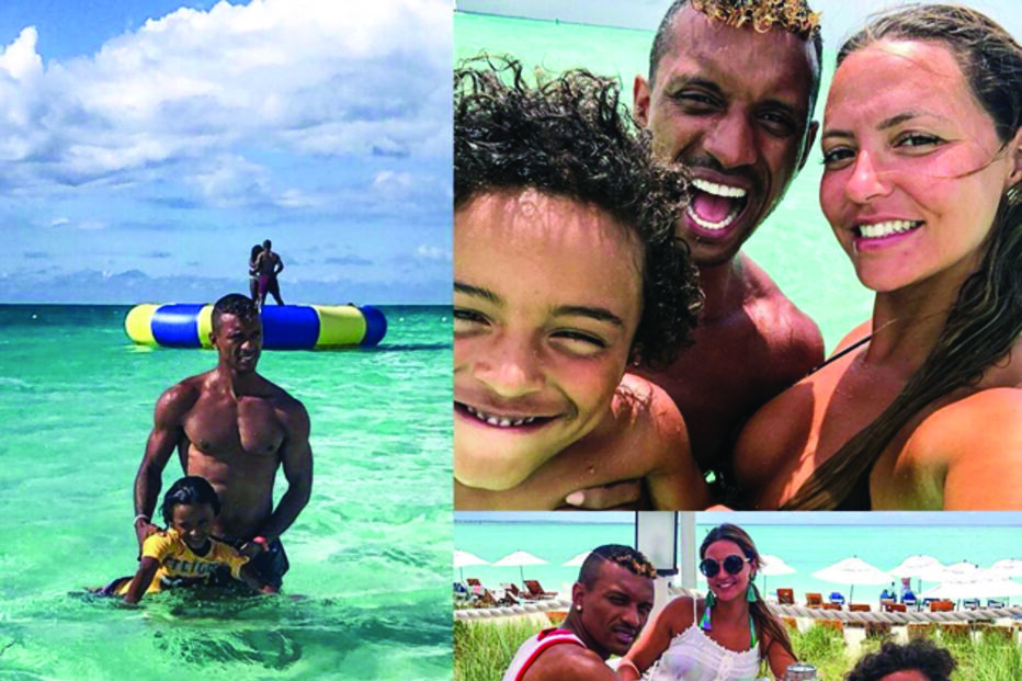 Nani de férias com a família no calor das ilhas Turcas e Caicos  