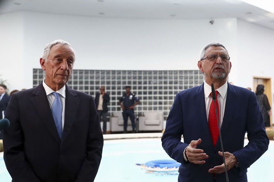 Marcelo Rebelo de Sousa, António Costa e Jorge Carlos Fonseca em Cabo Verde
