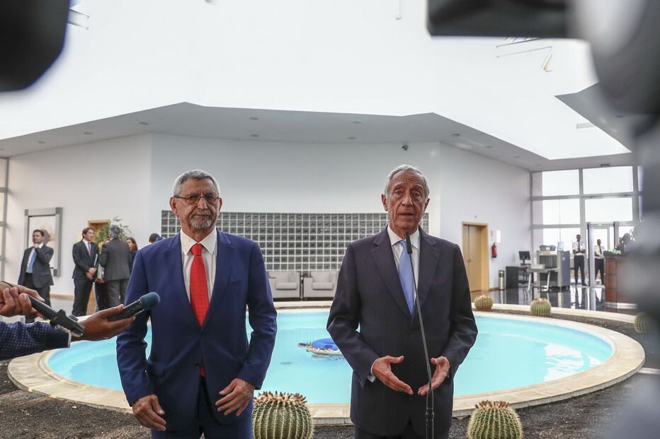 Marcelo Rebelo de Sousa, António Costa e Jorge Carlos Fonseca em Cabo Verde