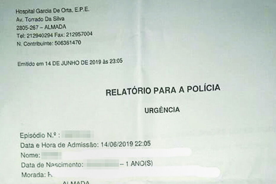 Relatório do hospital à PSP aponta como causa uma agressão  