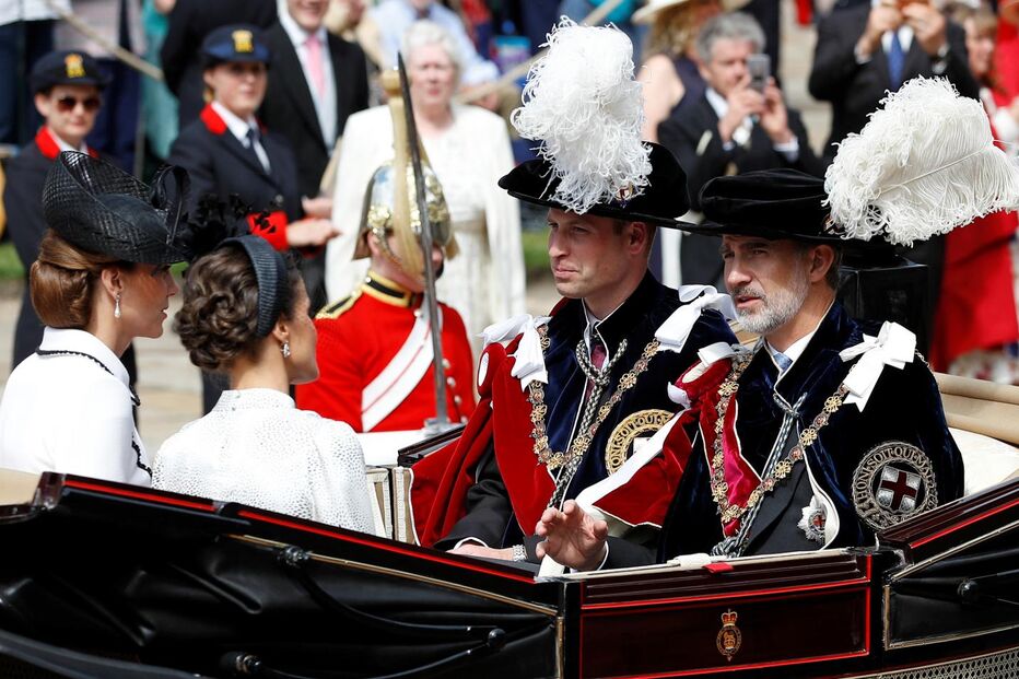 Reis de Espanha com William e Kate Midleton