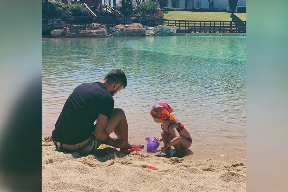 Bruno Fernandes com a família em resort de luxo de Vilamoura