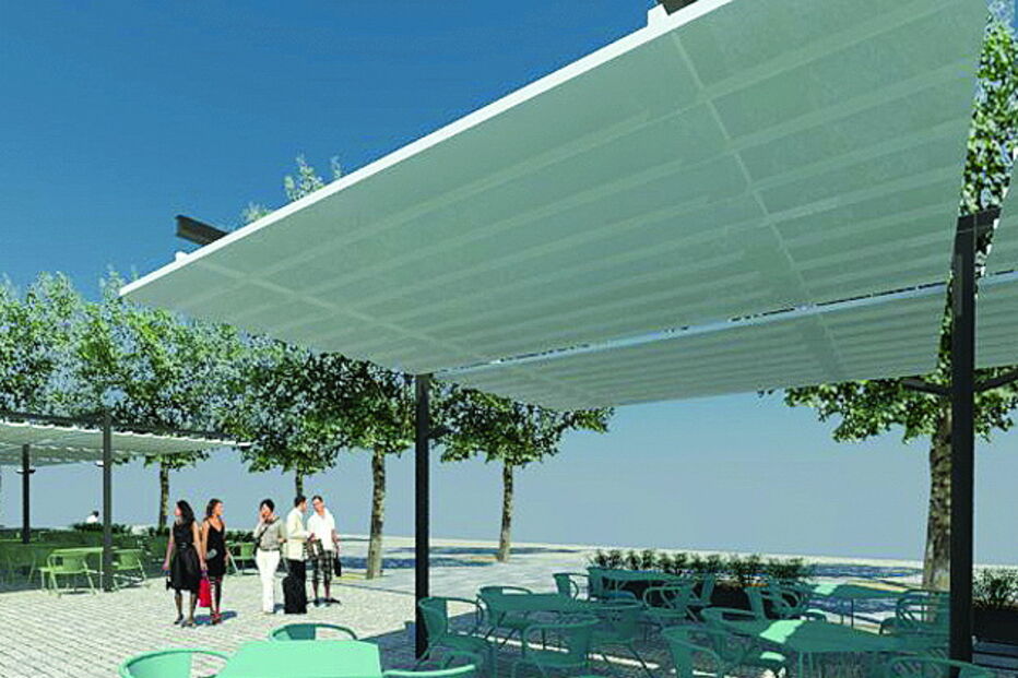 Esplanadas da área da restauração