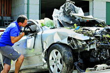 Veículo foi retirado e rebocado 