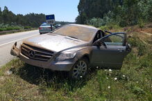 Dois jogadores menores entre seis feridos em despiste de carro na A1