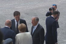 Marcelo Rebelo de Sousa na parada militar do Dia Nacional de França