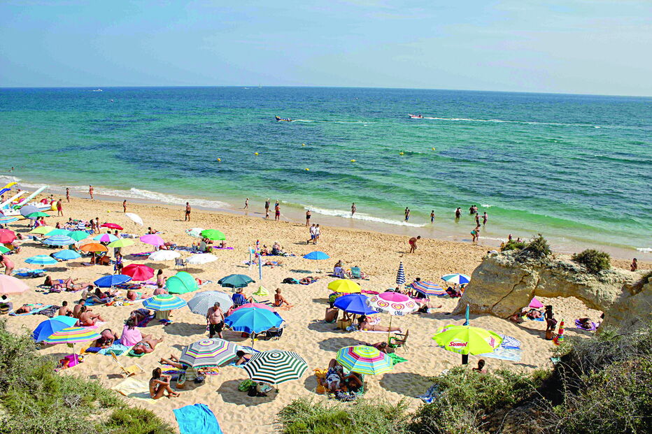 Turistas no Algarve
