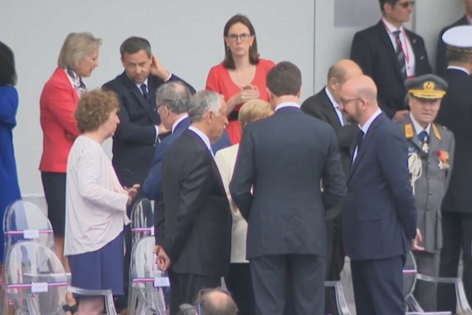 Marcelo Rebelo de Sousa na parada militar do Dia Nacional de França