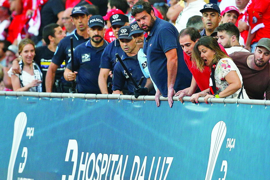 Adepto fratura vértebra durante confrontos no jogo Académica - Benfica  