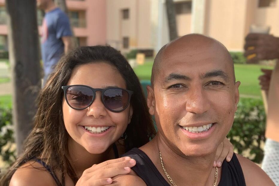 Luisão com a filha