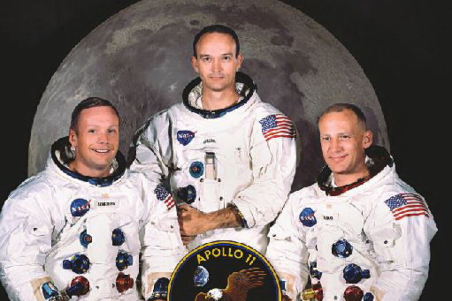 Neil Armstrong, Michael Collins e ‘Buzz’ Aldrin, os tripulantes da Apollo 11  
