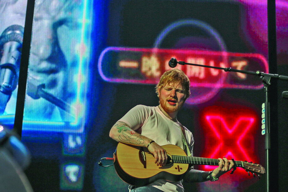 Ed Sheeran no Estádio da Luz, em Lisboa. Os bilhetes para o primeiro concerto esgotaram em oito horas. O cantor acedeu a um segundo espetáculo 