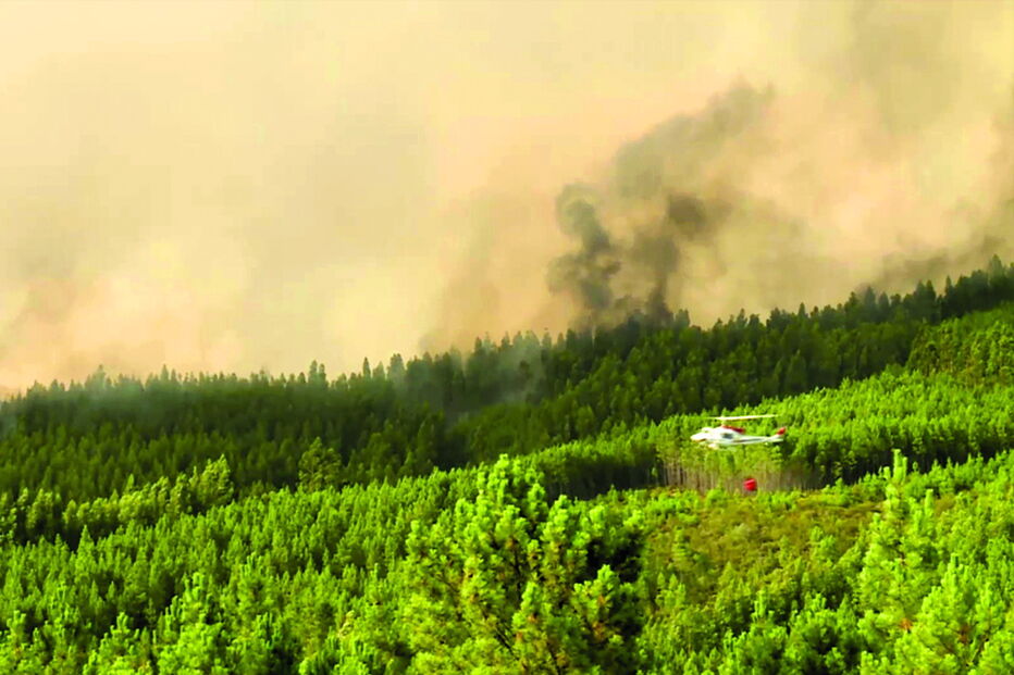 Meios aéreos foram usados para atacar as chamas, que ainda assim seguiram incontroláveis em direção às casas 