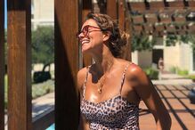 A atriz, de férias, no Algarve