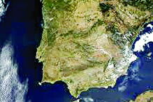 Portugal e Espanha de céu limpo 