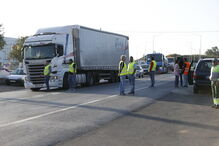As imagens do primeiro dia de greve dos motoristas