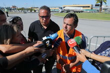  O presidente do sindicato, Francisco São Bento e o porta-voz do Sindicato dos Motoristas de Matérias Perigosas, Pardal Henriques