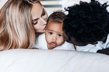 Éder com a mulher e o filho