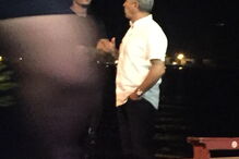 Futebolista do Benfica Ljubomir Fejsa diverte-se na noite lisboeta com amigo